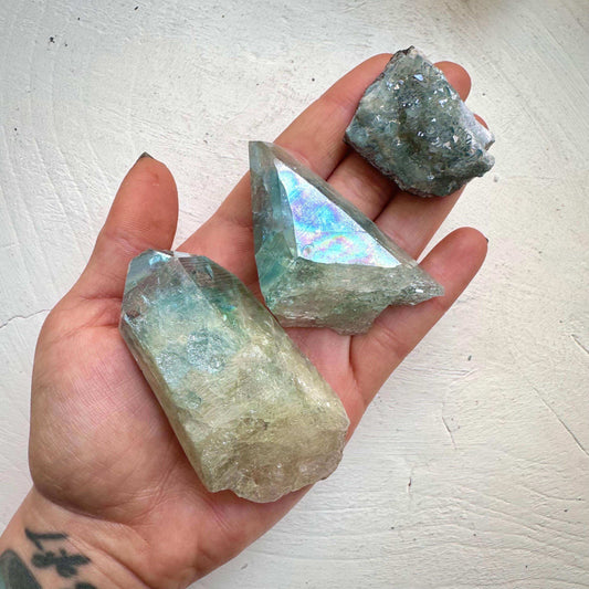 Aqua Aura Quartz Set - B Grade - GetYourCrystal