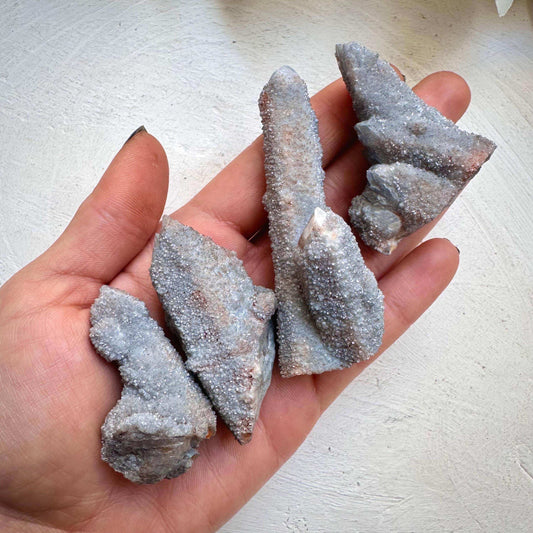Aqua Aura Spirit Quartz - 4pc Lot - GetYourCrystal