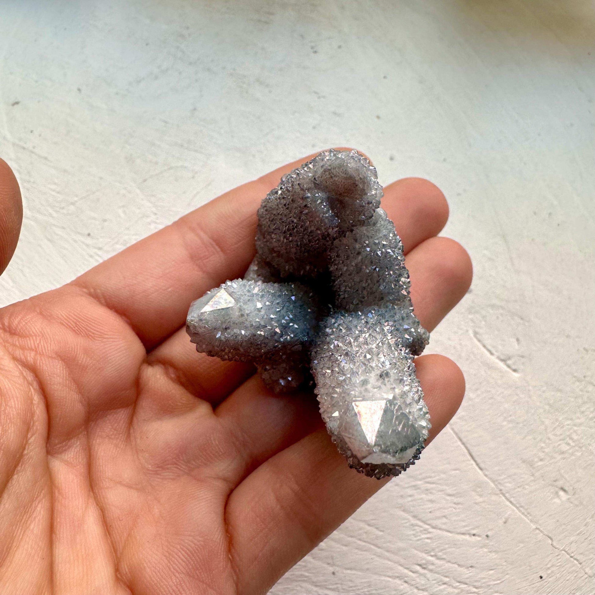 Aqua Aura Spirit Quartz Cluster - GetYourCrystal