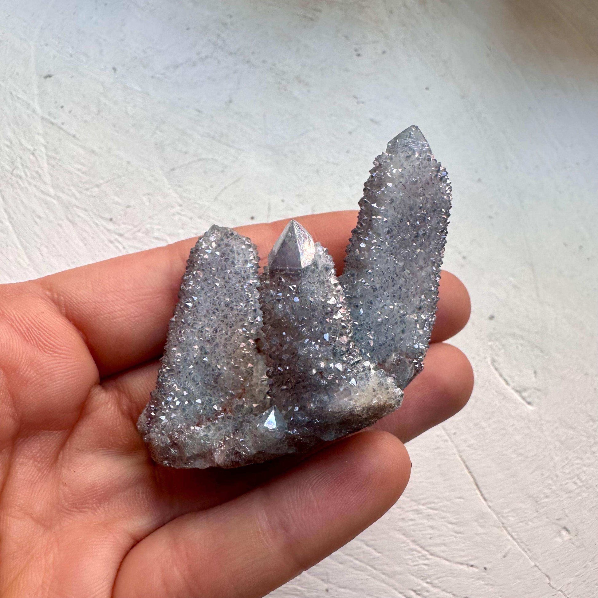 Aqua Aura Spirit Quartz Cluster - GetYourCrystal