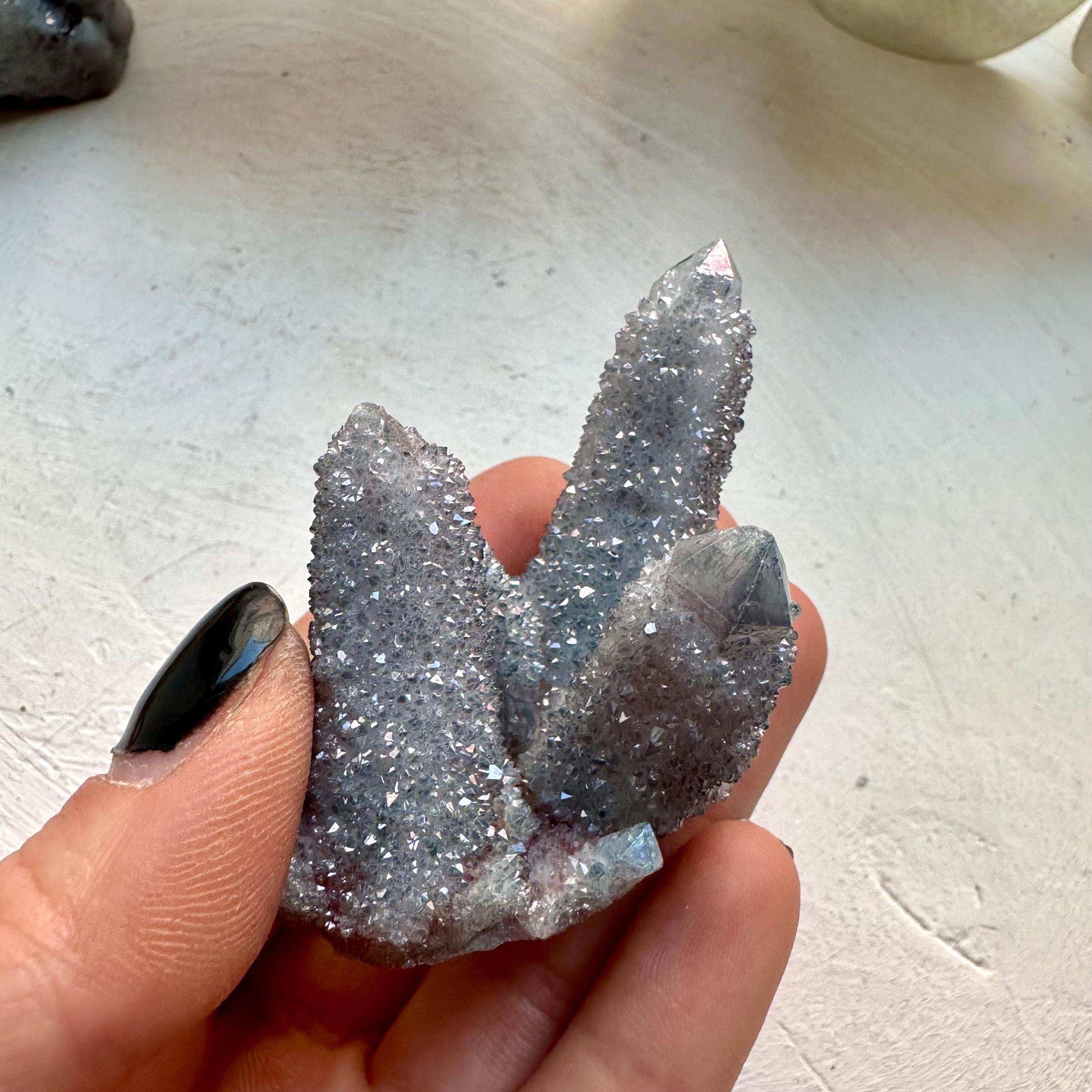 Aqua Aura Spirit Quartz Cluster - GetYourCrystal