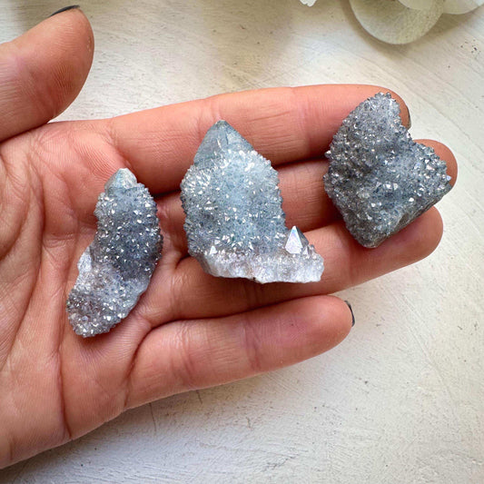 Aqua Aura Spirit Quartz Collection - 3 Pcs Lot - GetYourCrystal