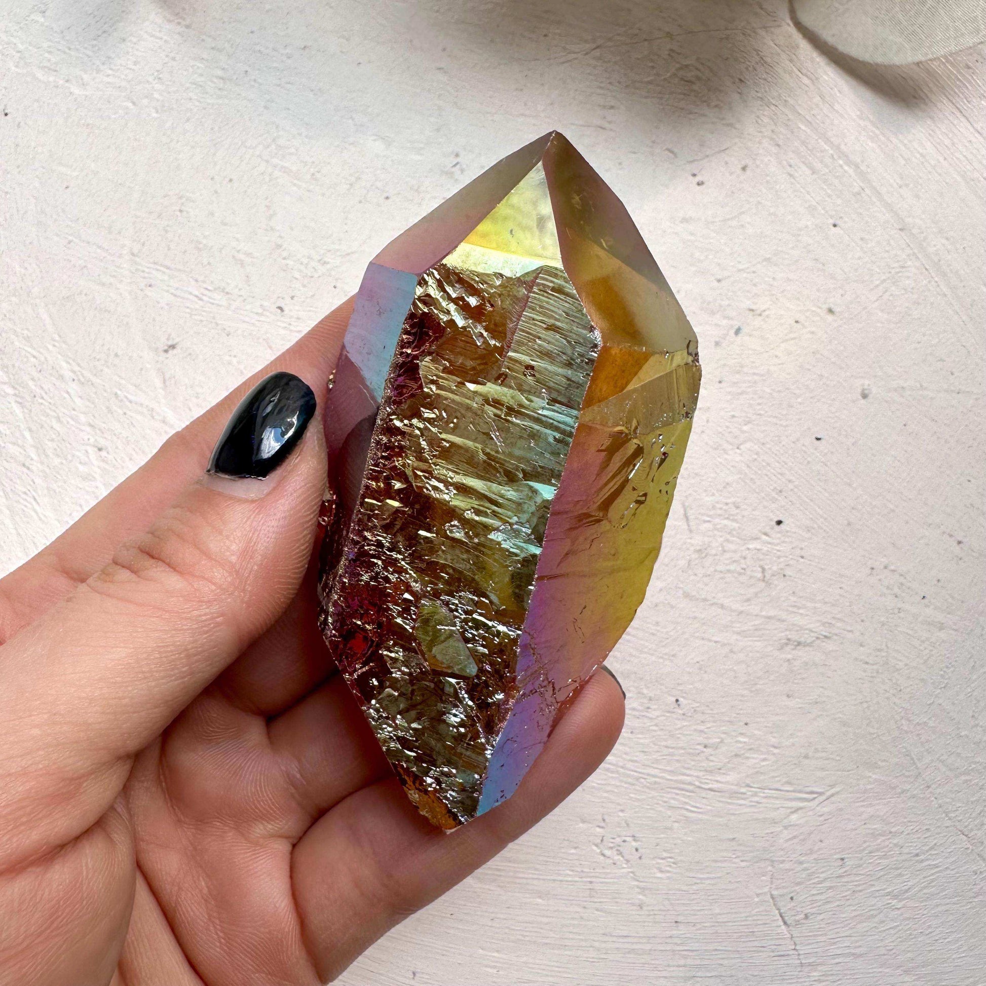 Sunset Aura Quartz | Double Terminated - GetYourCrystal