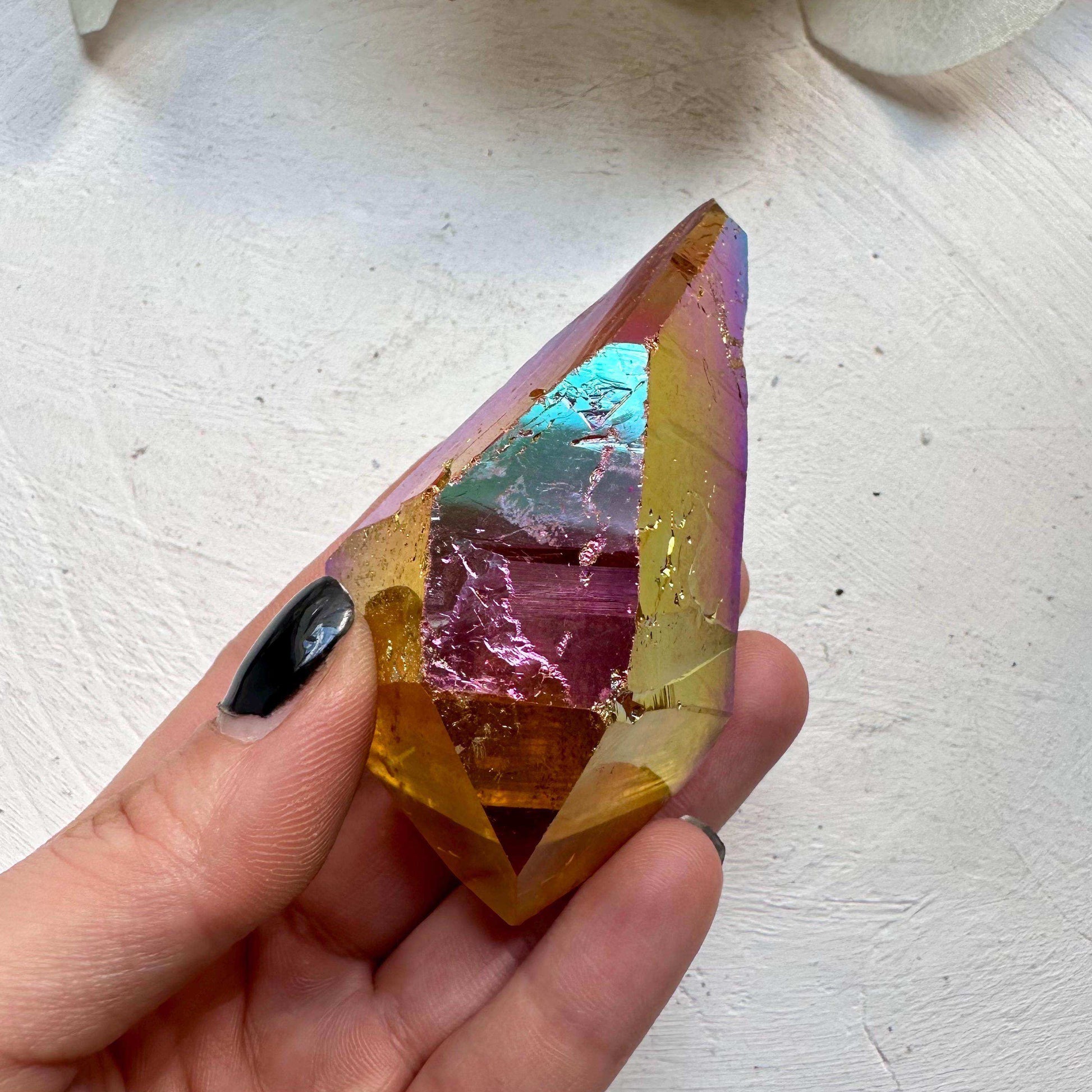 Sunset Aura Quartz | Double Terminated - GetYourCrystal